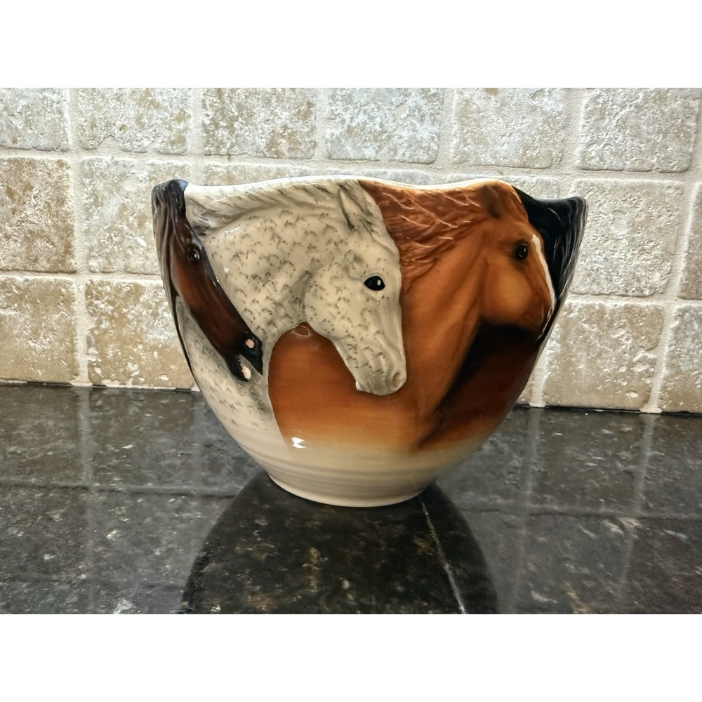 Vtg. Rare Horse Bowl Equestrian 1988 Happy Appy Valley Studio 9" Kentucky Derby